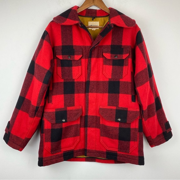 Vintage Western Field size 40 Men’s Red Black Buffalo Plaid Wool Hunting Jacket - Picture 1 of 16